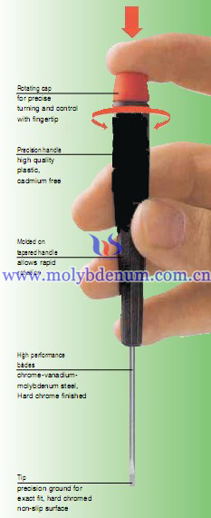 molybdenum pin in a screwdriver